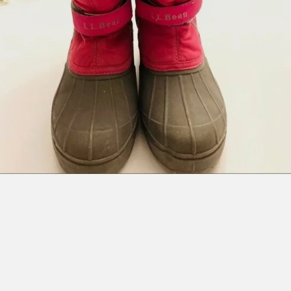 L.L. Bean girl's boots pink gray silver rain snow Northwoods size 4